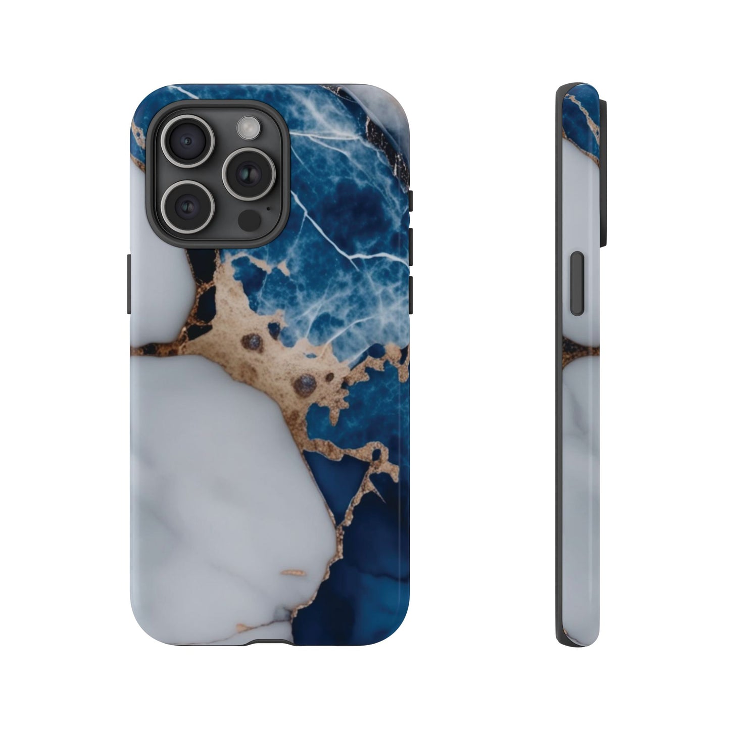 White and Blue Marble Phone Case