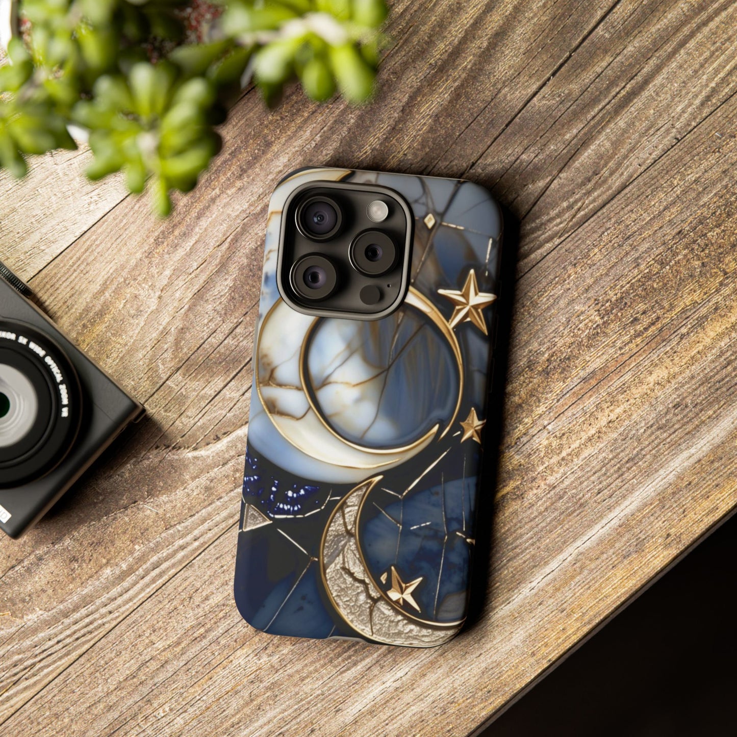 Waning Crescent Moon and Stars Phone Case