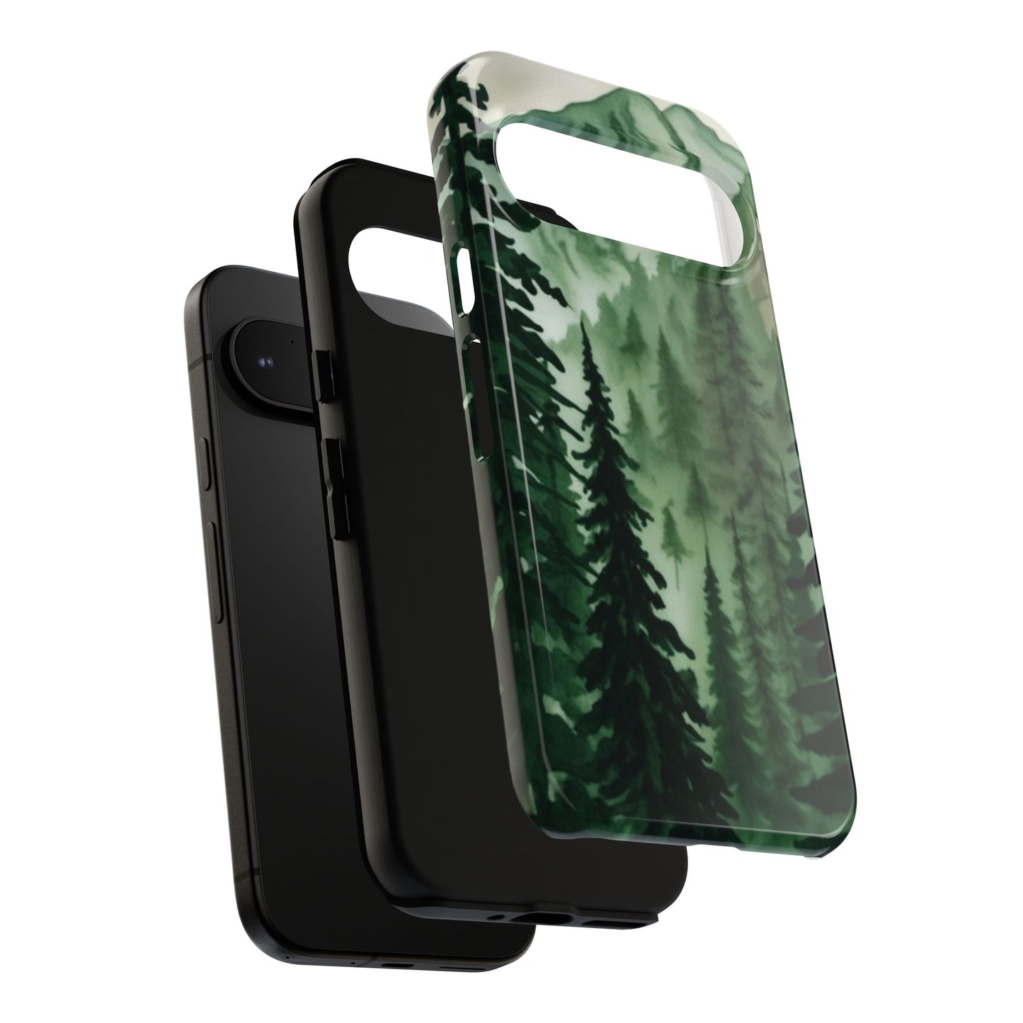 Watercolor Pine Tree Forest Mountains Phone Case