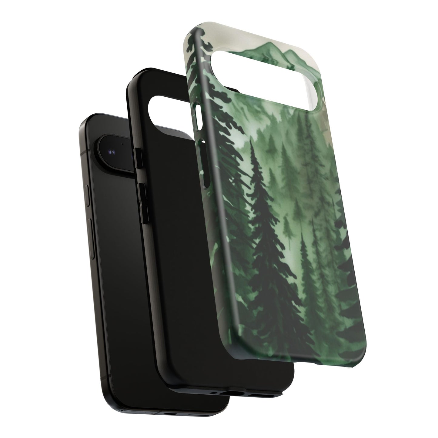 Watercolor Pine Tree Forest Mountains Phone Case