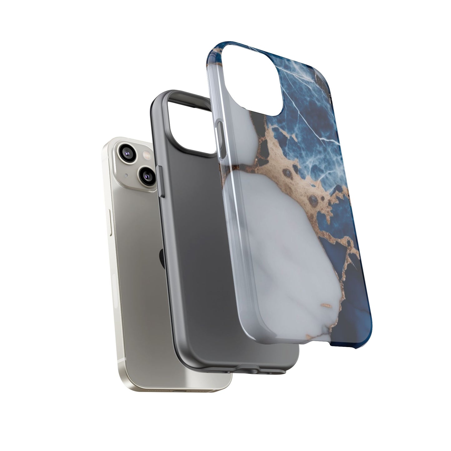 White and Blue Marble Phone Case