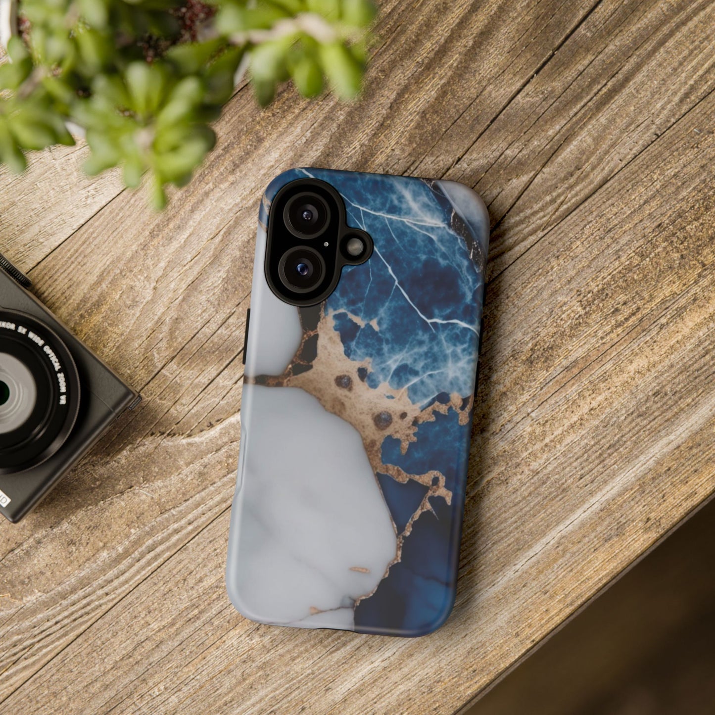 White and Blue Marble Phone Case