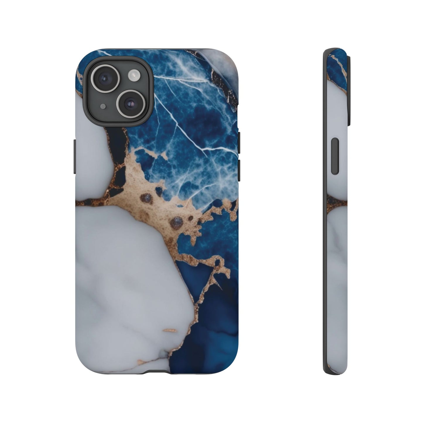 White and Blue Marble Phone Case