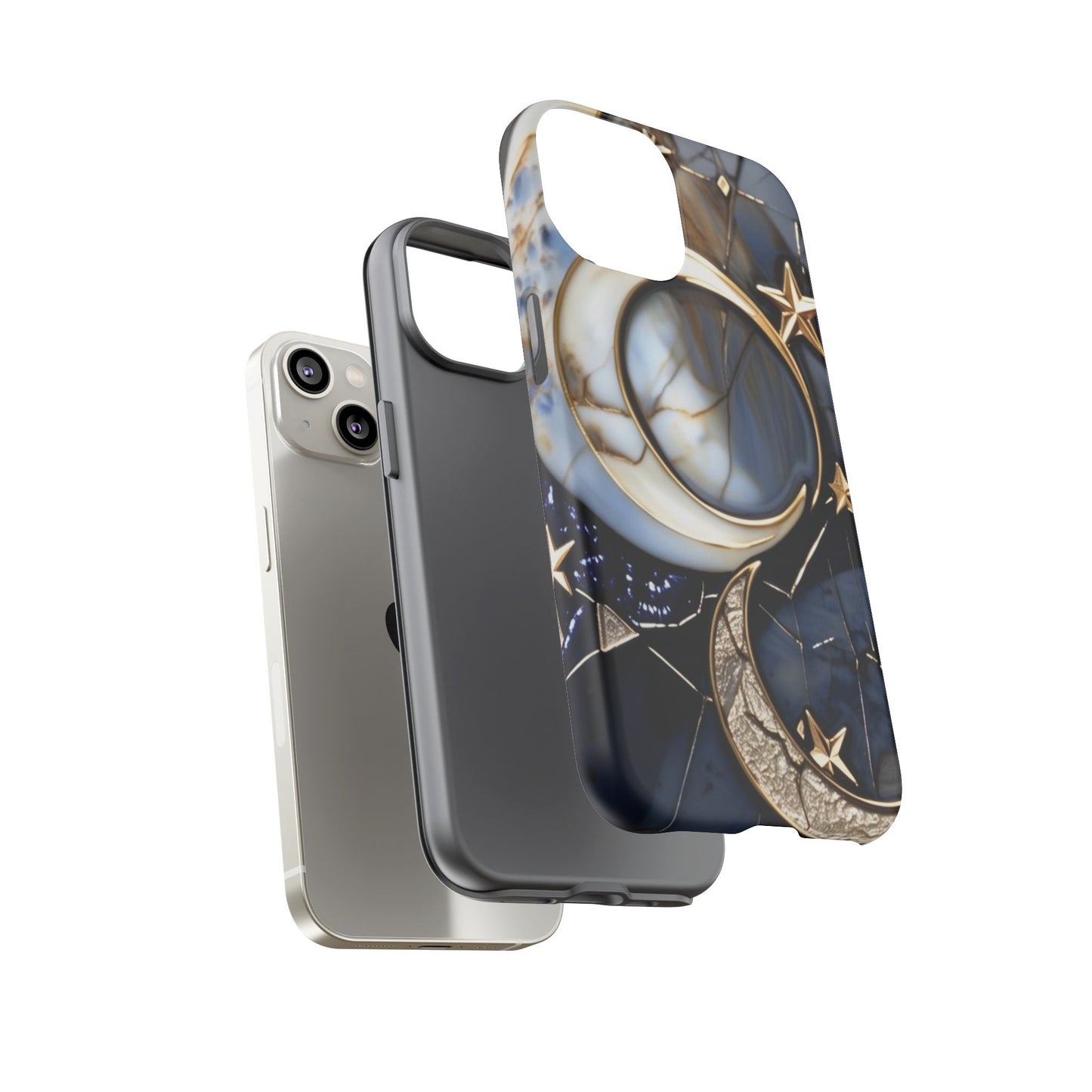 Waning Crescent Moon and Stars Phone Case
