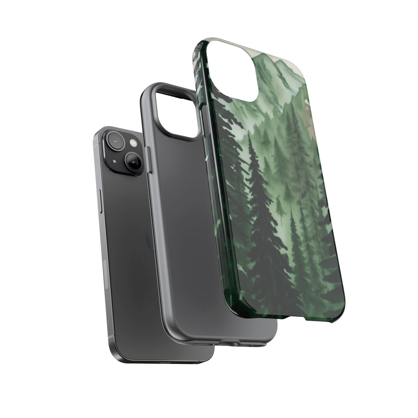 Watercolor Pine Tree Forest Mountains Phone Case