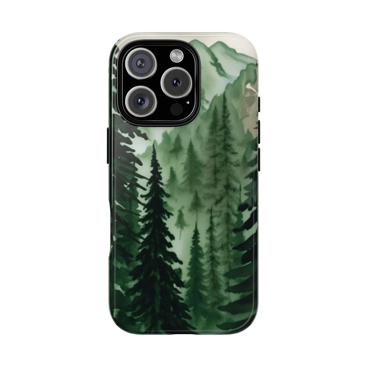 Watercolor Pine Tree Forest Mountains Phone Case