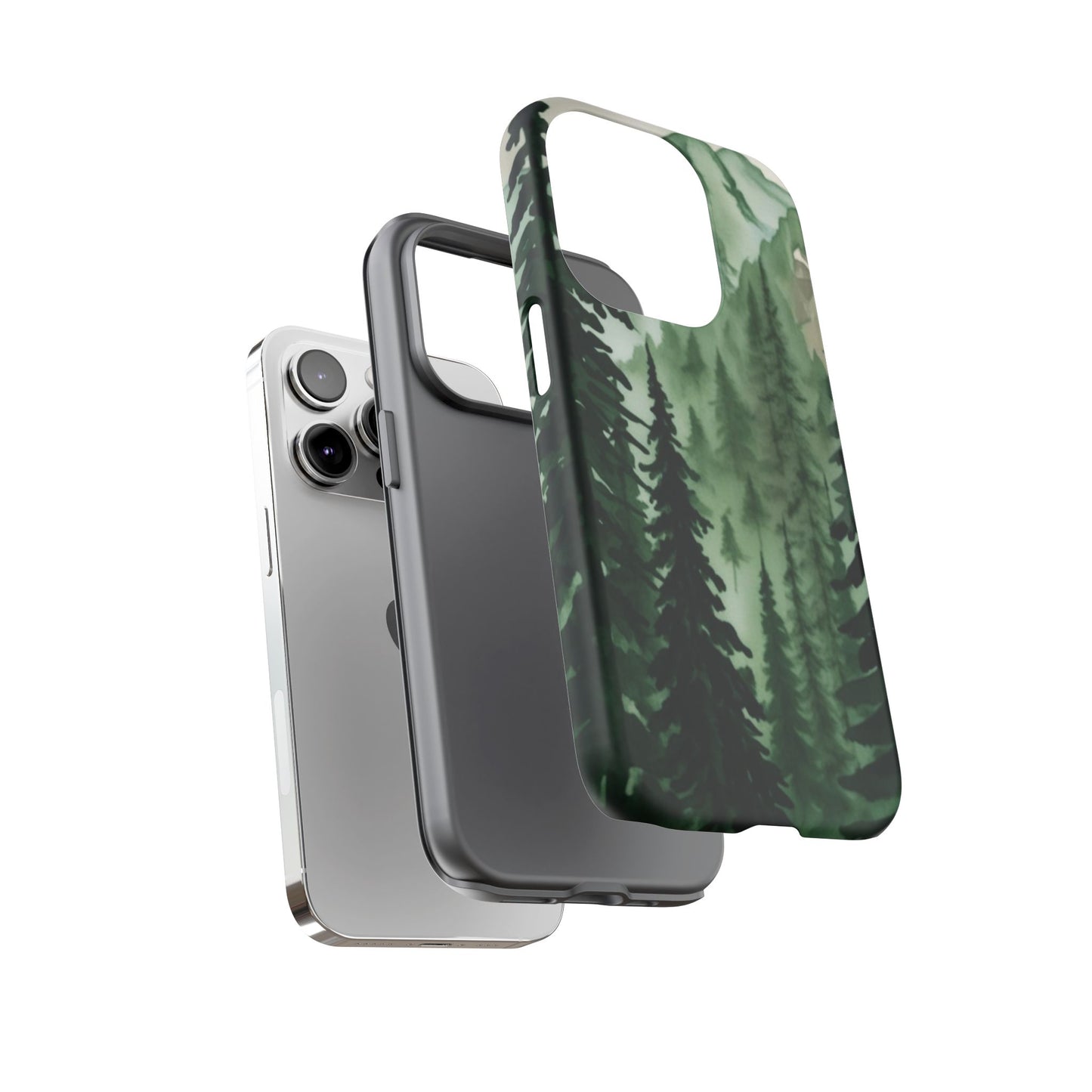 Watercolor Pine Tree Forest Mountains Phone Case