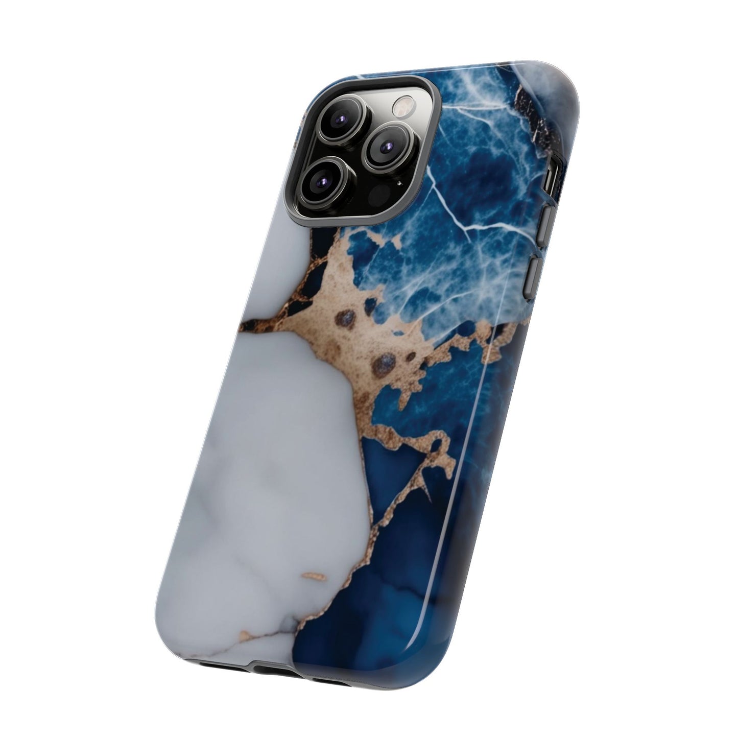 White and Blue Marble Phone Case