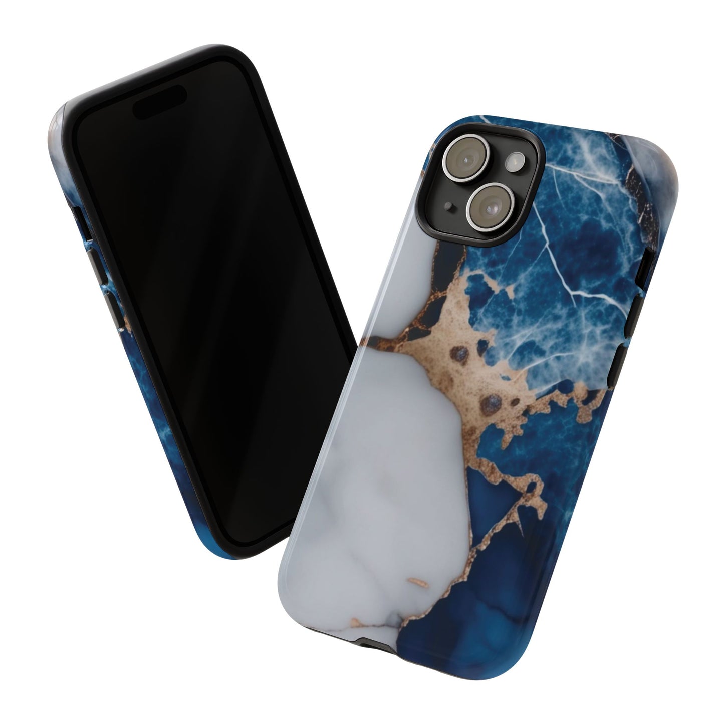 White and Blue Marble Phone Case