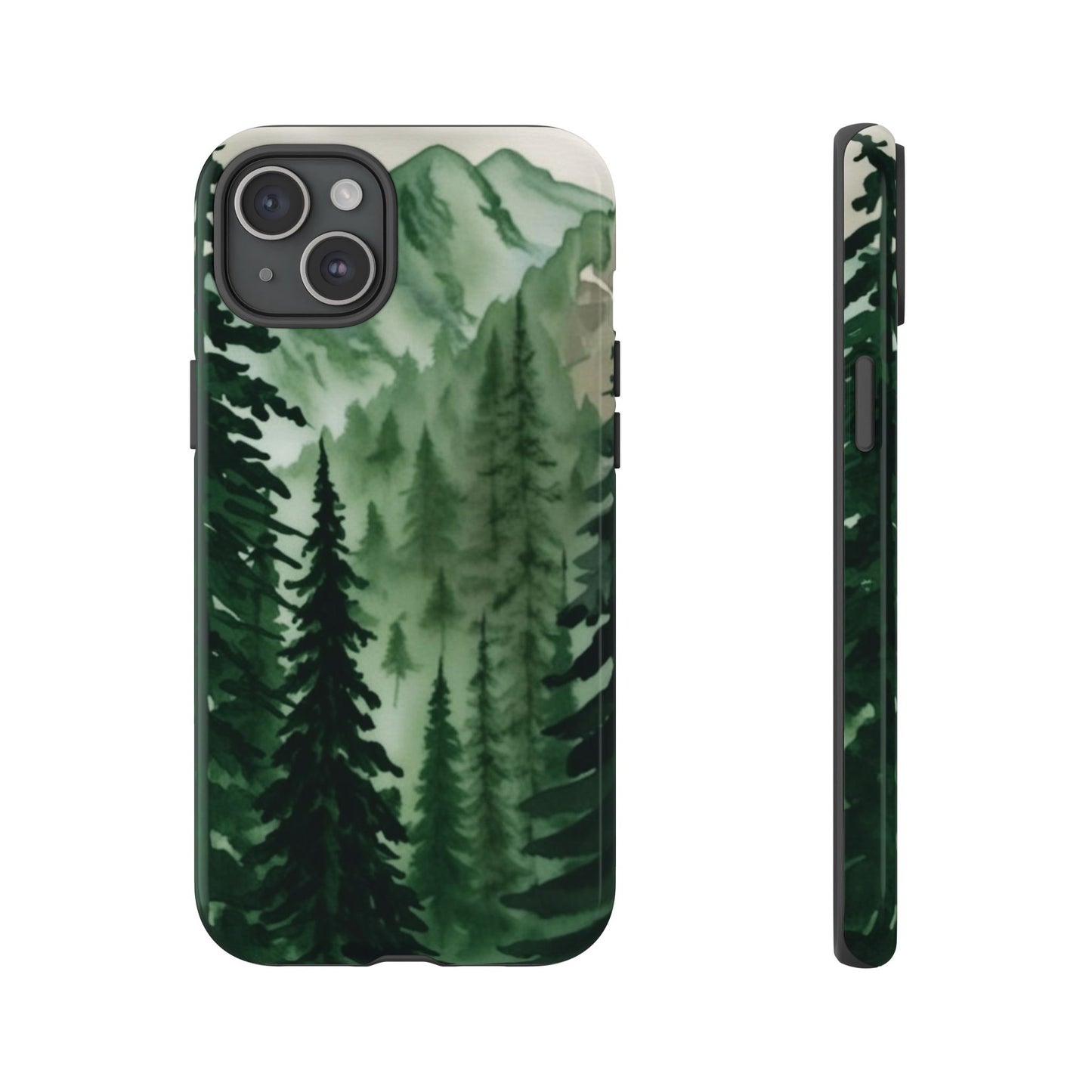 Watercolor Pine Tree Forest Mountains Phone Case