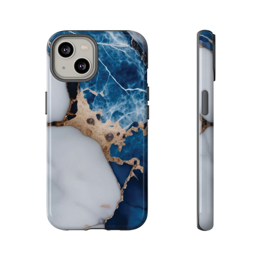 White and Blue Marble Phone Case