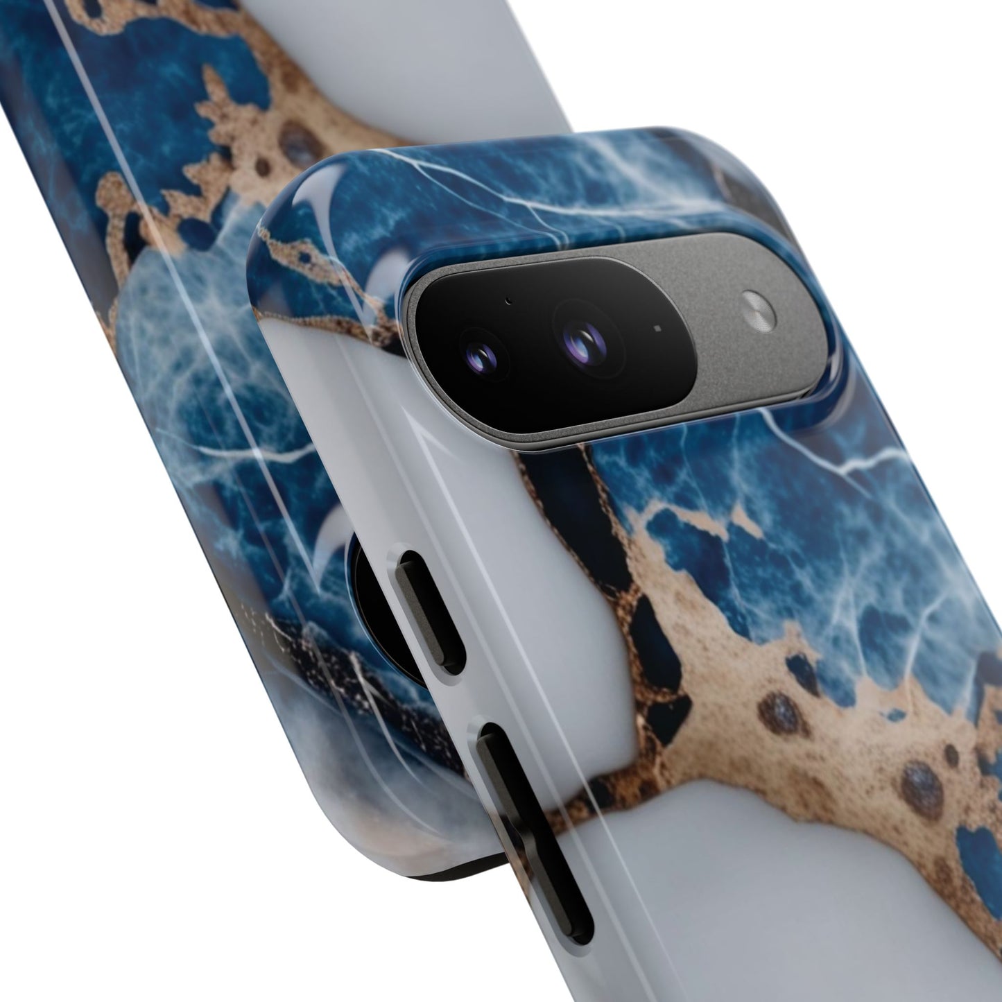 White and Blue Marble Phone Case